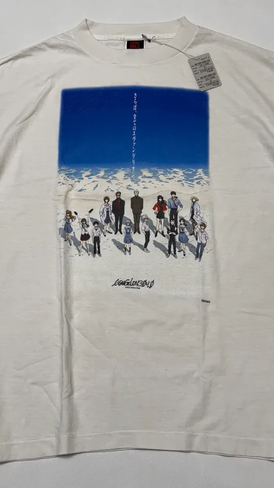 SAINT Mxxxxxx × EVENGELION × GEEKS RULE EV_SS TEE/BLUE/WHT Three-party co-branded Neon Genesis Evangelion co-branded TEE off-white S-XL Made of original OE yarn tube weaving without side seams to distinguish the width of the fabric Original consistent co-branded label/co-branded wash mark/little angel anti-counterfeiting label Top-notch printing technology Repeated pattern making, closely following the original details